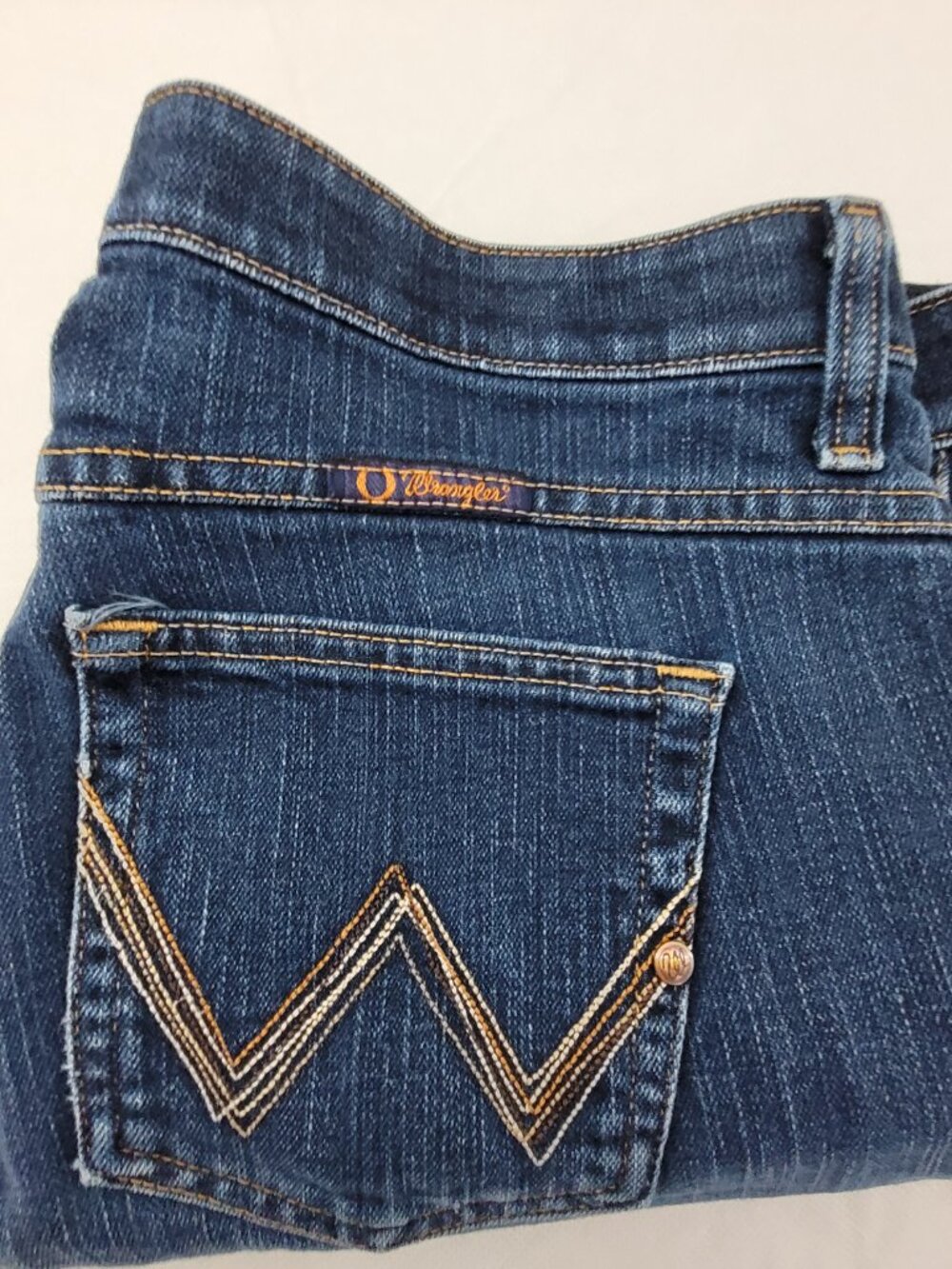 Wrangler Q-baby jeans Womens 11/12 Blue Bootcut WRQ20DD No Gap Waist fit 32x28.5 - Picture 12 of 12